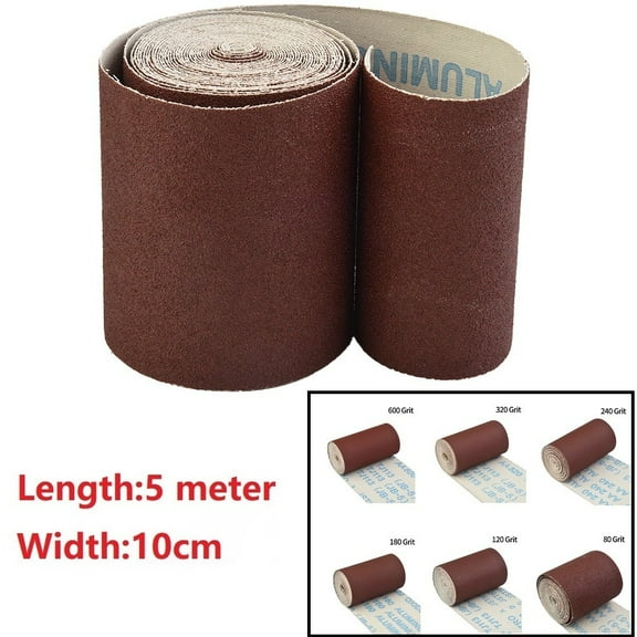 1 Roll 5M Abrasive Cloth Emery Cloth Roll Polishing Sandpaper For Grinding Tools 80/120/180/240/320/600 Grits 600# Smile Home