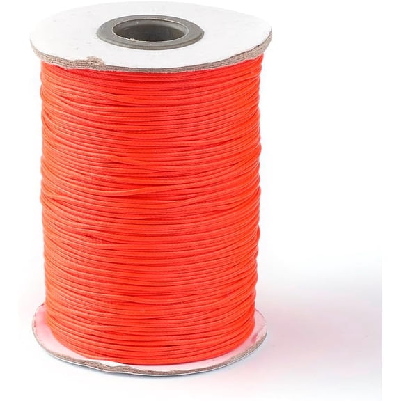 1 Roll 85yards 1mm Korean Waxed Polyester Cord Orange Red Stringing Materials for DIY Bracelets Necklace Beading Jewelry Making and Crafts Orange Red