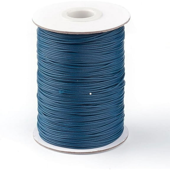 1 Roll 85yards 1mm Korean Waxed Polyester Cord Prussian Blue Stringing Materials for DIY Bracelets Necklace Beading Jewelry Making and Crafts