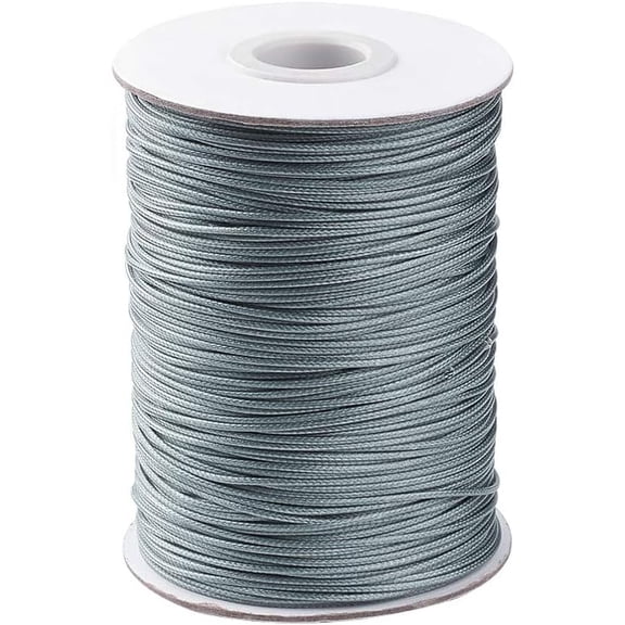 1 Roll 88 Yards Korean Waxed Polyester Cord 1mm Macrame Craft DIY Thread Rattail Beading String for Jewelry Making Chinese Knotting Kumihimo Shamballa Friendship - Gray Gray