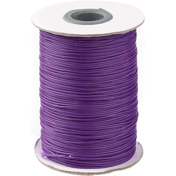 1 Roll 88 Yards Korean Waxed Polyester Cord 1mm Macrame Craft DIY Thread Rattail Beading String for Jewelry Making Chinese Knotting Kumihimo Shamballa Friendship - Dark Violet Violet