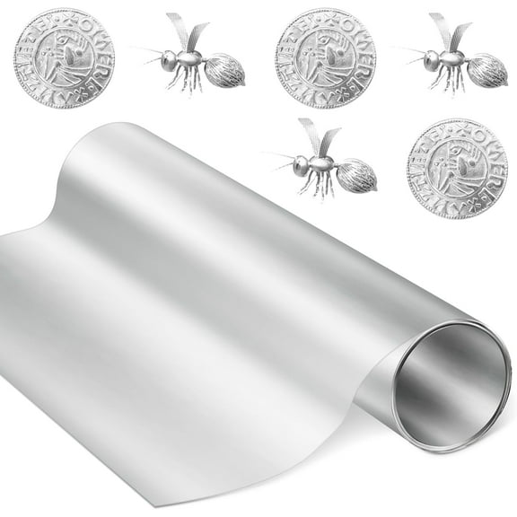 1 Roll Aluminum Metal Crafts DIY Foil 12 Inch x 20 ft x 0.1 mm Thick for Art Project Aluminum Flashing Roll Wide Sheet Multipurpose Metal Sheets for DIY and Crafting Projects (Silver)