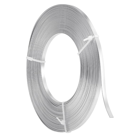 1 Roll Anodized Aluminum Wire Bendable Craft Wire Flat Craft Wire Bezel Strip Wire for Cabochons Jewelry Making Silver 5x1mm DIY