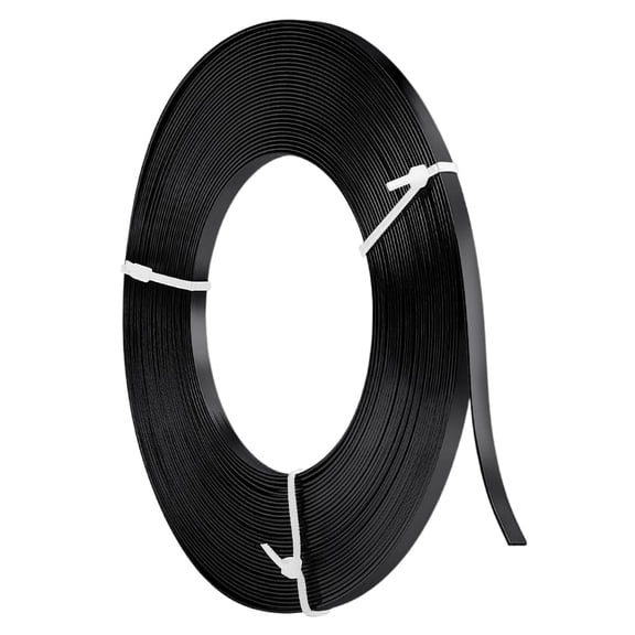 1 Roll Anodized Aluminum Wire Bendable Metal Craft Wire Flat Craft Wire Bezel Strip Wire Black 5x1mm about 32.8 Feet(10m)/roll