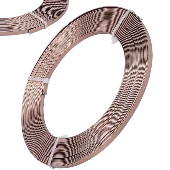 1 Roll Anodized Aluminum Wire Bendable Metal Craft Wire Flat Craft Wire Bezel Strip Wire for Cabochons Jewelry Making Camel 5x1mm for making