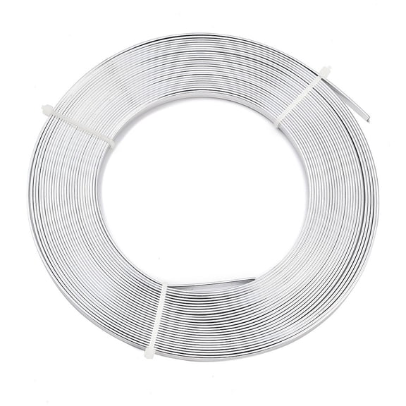 1 Roll Anodized Aluminum Wire Bendable Metal Craft Wire Flat Craft Wire Bezel Strip Wire for Cabochons Jewelry Making Silver 5x1mm about