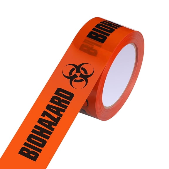 1 Roll Biohazard Burn Without Opening Safety Warning Caution Tape Orange Caution Tape Roll with Legend Biohazard for Identifying and Marking, 55 Yd. Length x 2" Width