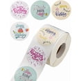 1 Roll Birthday Stickers Roll Round Paper Adhesive Labels Decorative ...