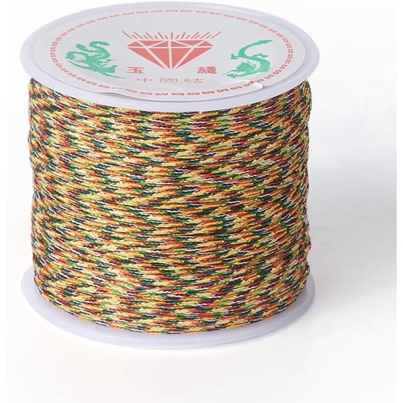 1 Roll Braided Nylon Cord Macrame Woven Rope for Jewelry Making String Knitting Craft 0.8mm about 49.21 yards(45m)/roll