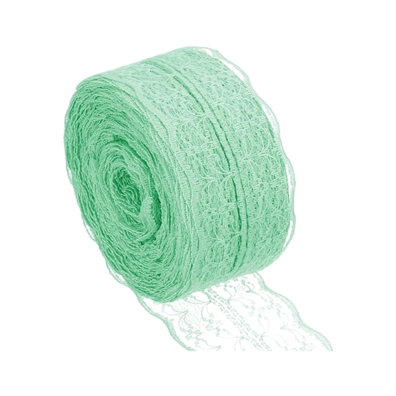 1 Roll Burlap Wired Ribbon, Lace Ribbon Vintage Crochet Lace Roll Trim Polyester Scalloped Lace Edge Trimming Bulk for Sewing Making Craft Wedding Dress Bouquet Gift Wrapping 1.77"