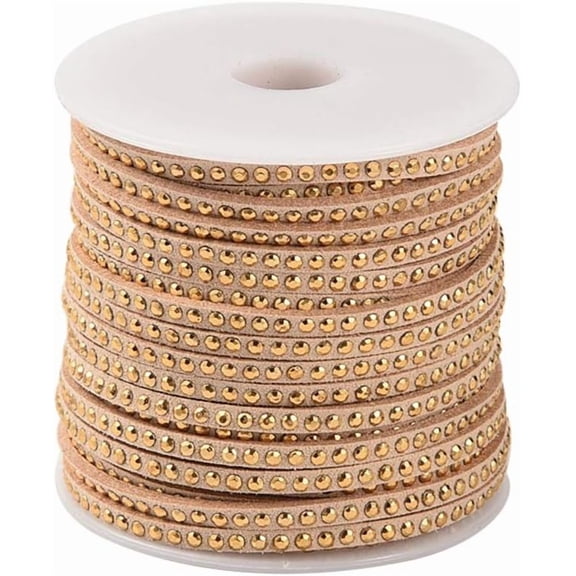 1 Roll Burlywood Rivet Suede Cord Suede Lace with Aluminum for Jewelry Making 20yards/roll Colorful