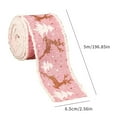 thumbnail image 1 of 1 Roll Christmas Pink Ribbons Wired Edge Wrapping Ribbons Thin Reindeer Christmas Tree Burlap Ribbon Tartan Ribbon for Christmas Tree Decor DIY Craft, 16.4Ft* 2.56Inch in Total, 1 of 3