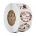 thumbnail image 1 of 1 Roll Christmas Stickers Santa Claus Assorted Round Circle Face Stickers Xmas Gift Box Filler Stickers (500 Sheets Per Roll), 1 of 7