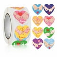 thumbnail image 1 of 1 Roll Clearance Under $3 Stickers Heart Decal For Gift, Pvc Sturdy (D), 1 of 9