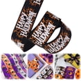 thumbnail image 1 of 1 Roll Clearance Under $5 Halloween Ribbon Halloween Ribbon For Gift Table, Cloth Spider-Web Satin Ribbon (G), 1 of 9