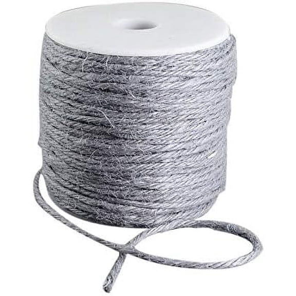 1 Roll Colored Jute Cord Jute String Jute Twine 3-Ply for Jewelry Making Light Grey 2mm 109.36 yards(100m)/roll