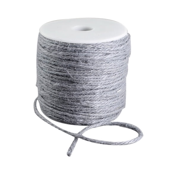 1 Roll Colored Jute Cord Jute String Jute Twine 3-Ply for Jewelry Making Light Grey 2mm about 109.36 yards(100m)/roll