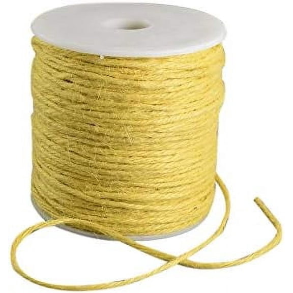 1 Roll Colored Jute Cord Jute String Jute Twine 3-Ply for Jewelry Making Yellow 2mm 109.36 yards(100m)/roll