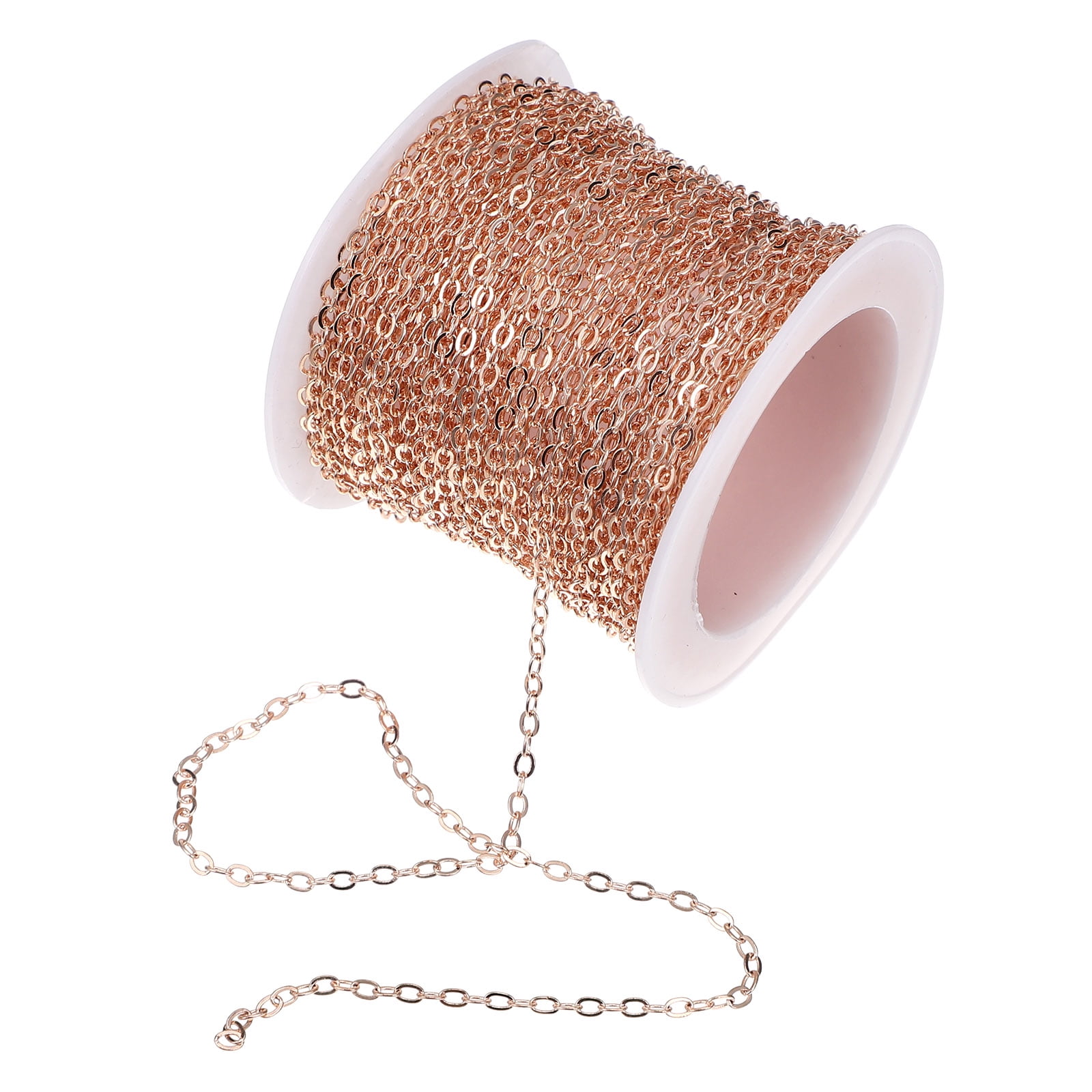 1 Roll Copper Chain Necklace Bracelet Chain Rose DIY Jewelry Making Accessory 10m