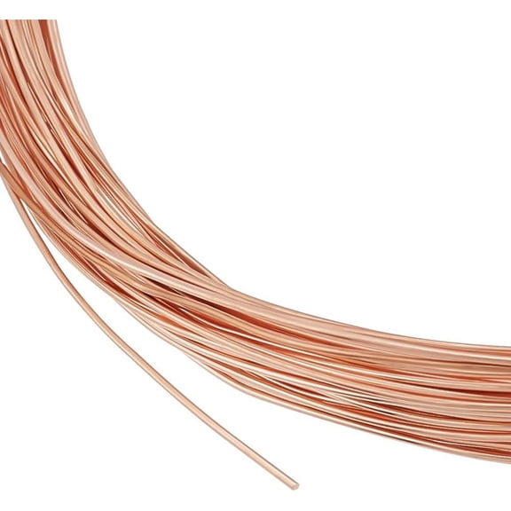 1 Roll Copper Craft Wire Round Raw(Unplated) 22 Gauge 0.6mm 49.21 Feet(15m)/Roll