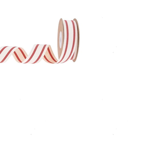 1 Roll Cotton Ribbon Red Stripe Pattern 1 Inch 25mm 10 Yards Handmade Trim for Sweater Sewing Craft Decoration