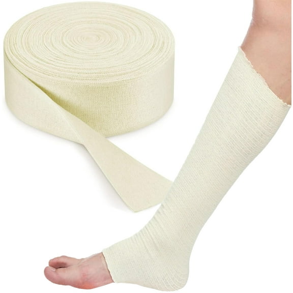 1 Roll Cotton Stockinette Tubular Bandage,Bexikou 3.15"×11 Yard Sweat Absorbent Tubular Bandage,Comfortable Stockinette Tubing Elastic Bandage Sleeve for Ankles and Elbows