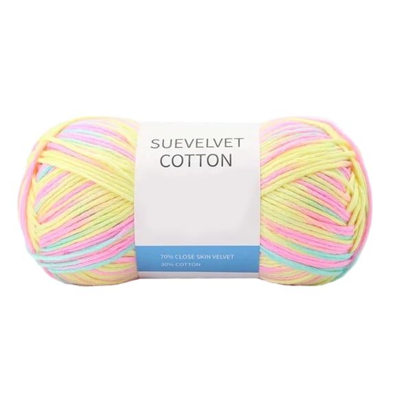 1 Roll Cotton Yarn for Knitting String Dyed Crochet Yarn for Handmade Projects Great for Weaving Embroidery DIY Crafts