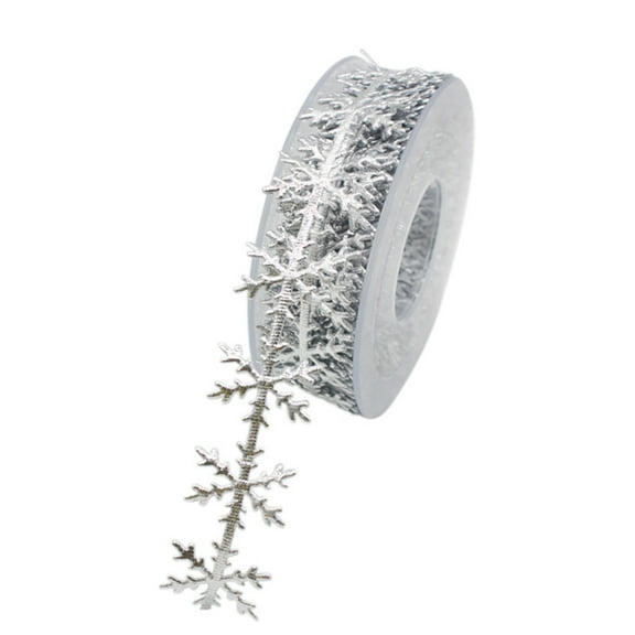 1 Roll Creative Snowflake Pattern Lace Decor Christmas Style Beautiful Faux Leather Trim Lace for Home