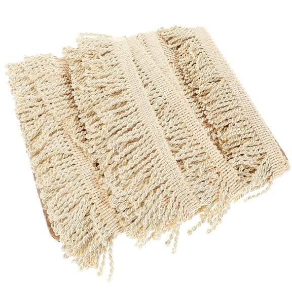 STRANDCHIC Golden Polyester Silk Tassel Sewing Trim Roll for Crafts, Garments, Home Decor, Projects