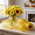thumbnail image 1 of 1 Roll Deco Mesh Ribbon 6INx30FT Metallic Foil Mesh Rolls for Wreath, Craft Mesh Ribbon Roll for Easter Christmas Party Wedding Home Decor DIY Craft Projects and Gift Wrapping, 1 of 4