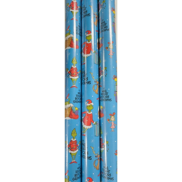 The Grinch Christmas Gift Wrapping Paper JUMBO 100 Sq Ft WHOLE ROLL/  UNOPENED