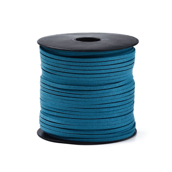 1 Roll Eco-Friendly Faux Suede Cord Faux Suede Lace Steel Blue 3.0x1.4mm 98.42 yards(90m)/roll
