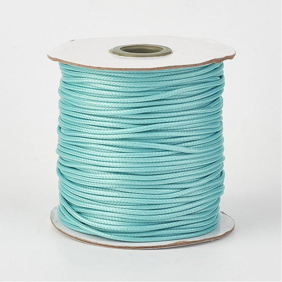 1 Roll Eco-Friendly Korean Waxed Polyester Cord Cyan 0.5mm 169.51~174.98 Yards(155~160m)/Roll