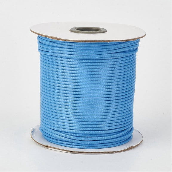 1 Roll Eco-Friendly Korean Waxed Polyester Cord Deep Sky Blue 1.5mm about 169.51~174.98 Yards(155~160m)/RollDIY