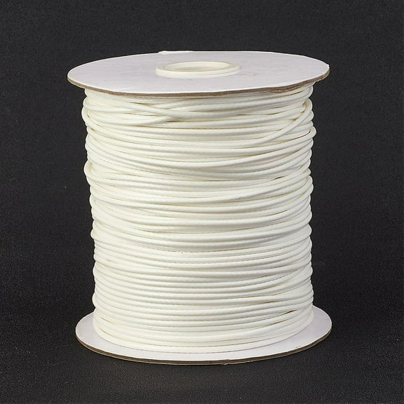 1 Roll Eco-Friendly Korean Waxed Polyester Cord White 1.5mm 169.51~174.98 Yards(155~160m)/Roll