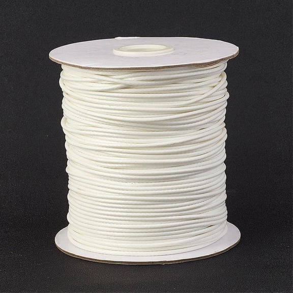 1 Roll Eco-Friendly Korean Waxed Polyester Cord White 1mm about 169.51~174.98 Yards(155~160m)/Roll