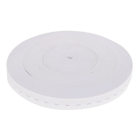 OUNONA White Polyester Elastic Band for Sewing, Adjustable Stretch Waistband, Buttonhole Elastic for Garments