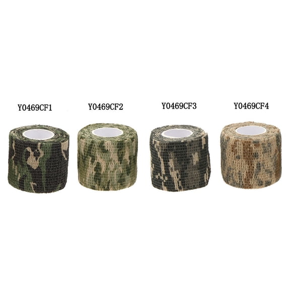 1 Roll Elastic Self-Adhesive Camouflage Stealth Wrap Tape, 2 Inches x 14.76 Feet, Multi-Purpose Outdoor Hunting & Camping Accessory