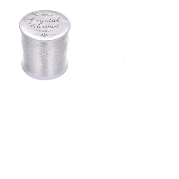 1 Roll Elastic Thread Stretch Bracelet String Round Clear 0.8mm about 109.36 yards(100m)/roll