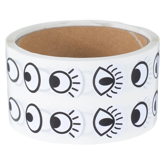 1 Roll Eye Stickers Eye Labels Stickers Kids Self-Adhesive Googly Eyes Crafts DIY Decoration Cartoon Eyeball Stickers Roll (500 pairs/roll)
