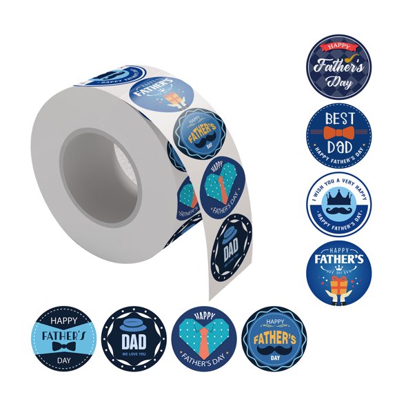 1 Roll Father's Day Stickers Self-Adhesive Chocolate Candy Small Gift Labels