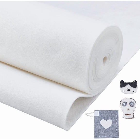 1 Roll Felt Fabric DIY Crafts Rectangle White 300x3mm