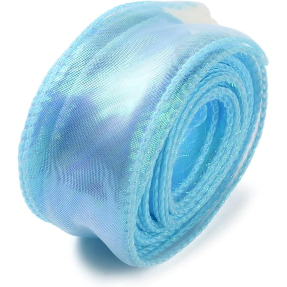 1 Roll Fishtail Yarn Iridescent Ribbon for Bowknot Making Gift Wrapping Light Blue 1-5/8 inch(40mm) 9.84 Yards(9m)/Roll for Handmade