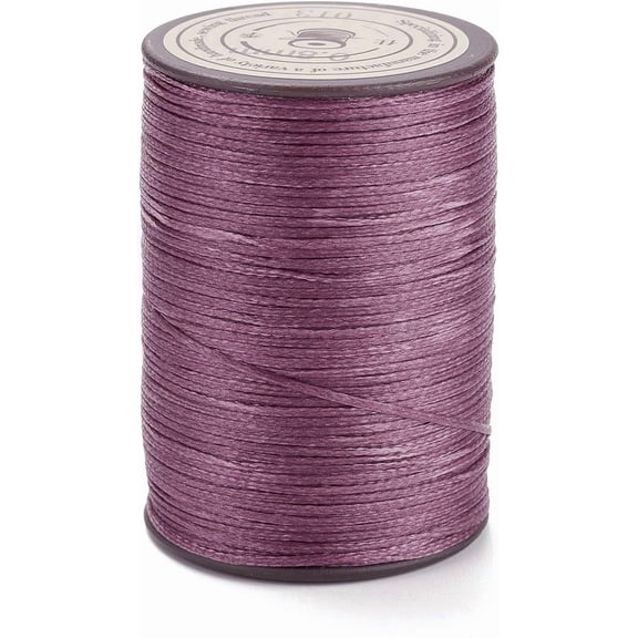1 Roll Flat Waxed Polyester Thread String Micro Macrame Cord for Leather Sewing Stitching Old Rose 0.8~0.9x0.3mm about 109.36 Yards(100m)/Roll