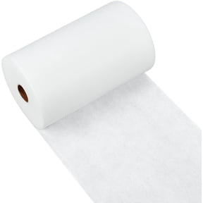 1 Roll Fusible Tear Away Stabilizer Non-Woven Interlining Embroidery Fabric White 254x0.3mm for DIY