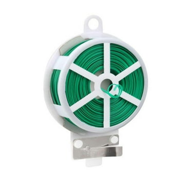 1 Roll Garden Plant Support Twist Tie Green Wire Strapping Cutter Rope K2N0