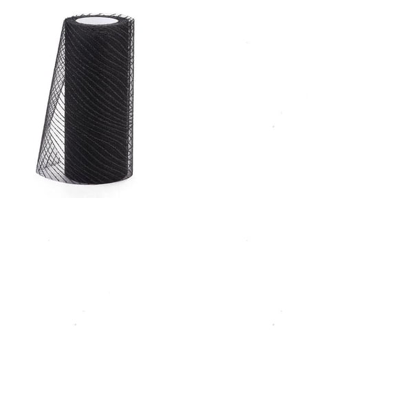 1 Roll Glitter Deco Mesh Ribbons Tulle Fabric for Wedding Party Decoration Skirts Decoration Making Black 5.9 inch(15cm) 10yards/roll diy
