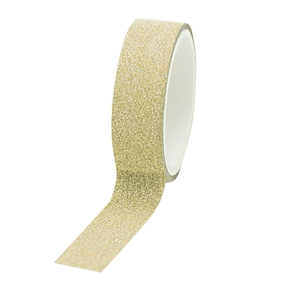1 Roll Glitter Tape Set,Metallic Foil Sparkle Decorative Craft Tape,Self Adhesive Glitter Tape,Colored Masking Tape,For Arts, DIY Crafts,Planners, Scrapbook,Card and Gift Wrapping(Yellow)