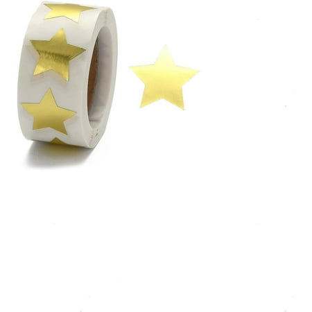 1 Roll Gold Star Reward Stickers Self-Adhesive Star-Shaped Labels for Men Women and Incentive Programs for DIY