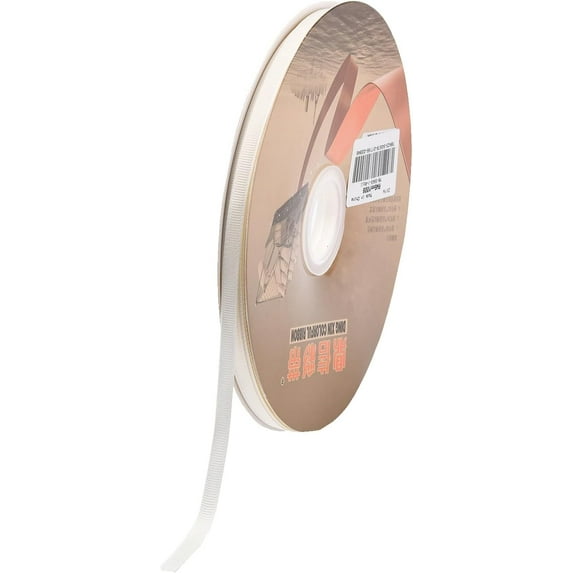 1 Roll Grosgrain Ribbon Creamy White 1/4 inch(6mm) about 100yards/roll(91.44m/roll)